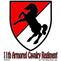 U.S. Army 11th Armored Cavalry Regiment Sticker 3-1/4&quot;X3-1/2&quot; - £6.61 GBP