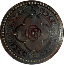 Medieval Sheild,Round Shield LARP Medieval Wooden Viking Celtic Scottish Targe B - £115.45 GBP