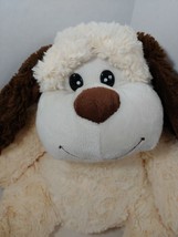 Teddy Mountain Cream plush swirled fur puppy dog seated brown nose ears pawprint - £7.77 GBP