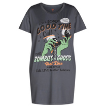 Women&#39;s Halloween Zombies &amp; Ghosts Gray Sleepshirt w/ Socks - £20.90 GBP