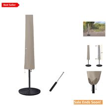 Beige Waterproof Umbrella Cover for 6-9ft Patio Umbrellas - Durable Prot... - $30.64