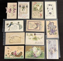 Antique Easter Postcards From 1900s  Lot 12 Various Posted &amp; Unposted - $19.30