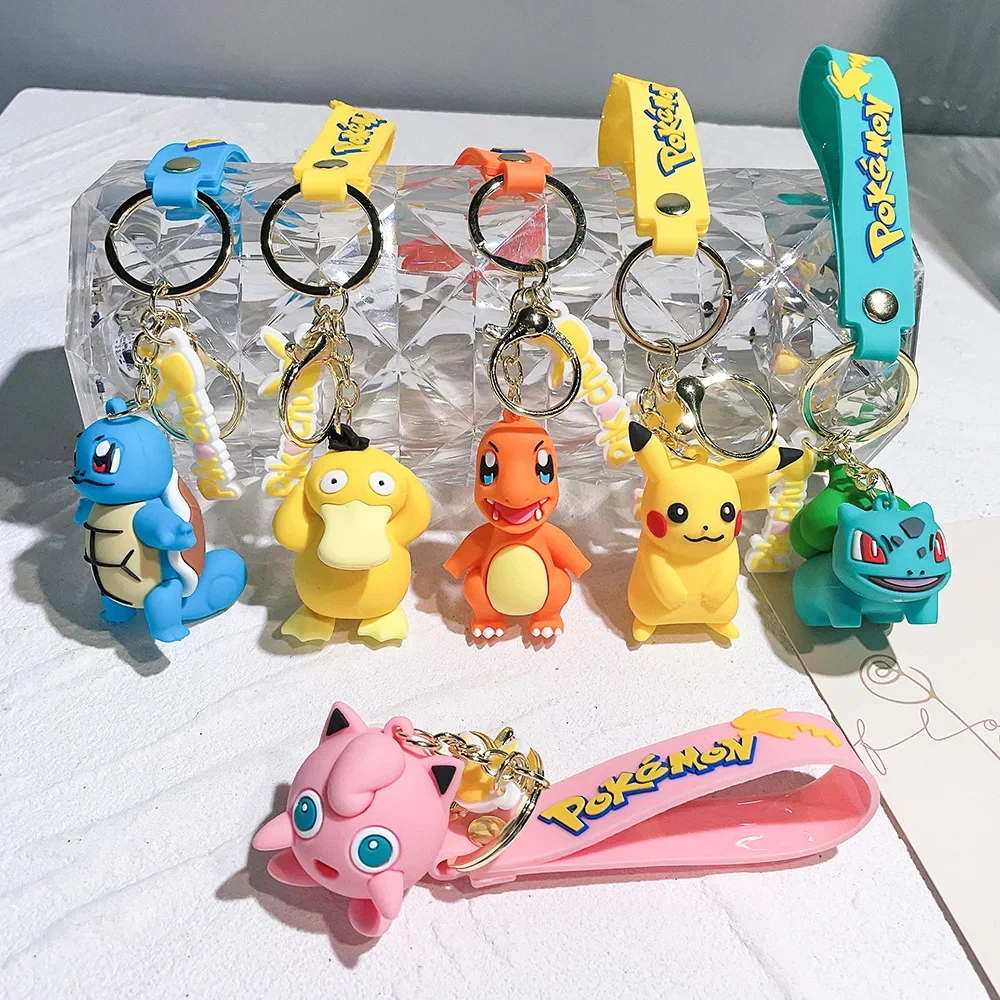  pikachus charmander squirtle anime fashion keychain bag keyring pendant birthday gifts thumb200
