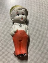 Vintage Traditional Japanese Painted Porcelain Bisque Boy Penny Doll 2.5&quot; - £6.70 GBP