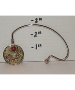 Purse Pocketbook handbag Table Holder Ladybug Flowers design Metal - $273.57 MXN