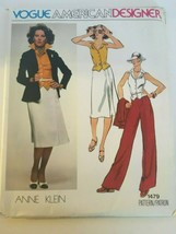 Vogue American Designer Anne Klein Sewing Pattern 1479 Career Skirt Outfit Sz 10 - £19.56 GBP