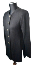 St. John Separates Black Long Cardigan Sweater Gold Logo Buttons - Women... - $75.95