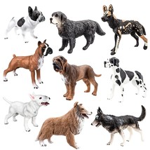 9Pcs Dog Figurines, High Emulational Detailed Dog Figures Set, Hand Painted Dog  - £31.16 GBP