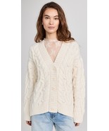 LoveShackFancy Beckett Cardigan Alpaca Wool Snow Sweater $545, Sz S, NWT! - $312.27 CAD