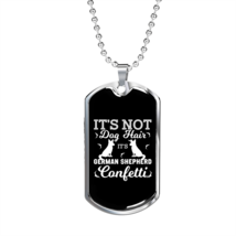 German Shepherd Confetti Necklace Stainless Steel or 18k Gold Dog Tag 24&quot; Chain - £38.11 GBP+