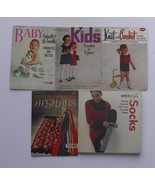 Vintage Knitting &amp; Crochet Pattern booklets Lot of 5 Knit &amp; Crochet for ... - $9.49