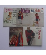 Vintage Knitting &amp; Crochet Pattern booklets Lot of 5 Knit &amp; Crochet for ... - £7.46 GBP