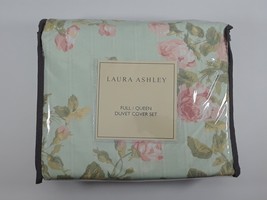 Laura Ashley Full/Queen Duvet Cover Set - Madelynn - Mint Green Roses Floral - £106.78 GBP