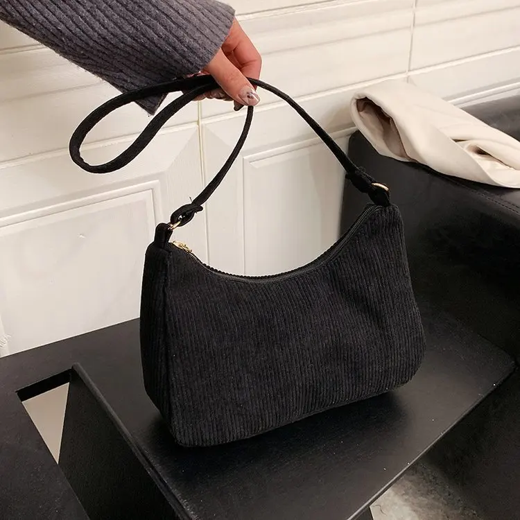 New Fashion Women Handbags Mini Corduroy Underarm Bag Casual Women Shoulder Bags - £15.15 GBP
