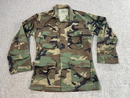 US Military Jacket BDU Mens Small Regular Woodland Camo Ripstop Combat P... - $24.74