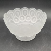 Vintage Frosted Satin White LE Smith Moon And Stars Small Footed Bowl/Compote - £19.32 GBP