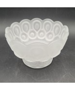 Vintage Frosted Satin White LE Smith Moon And Stars Small Footed Bowl/Co... - $33.83 CAD