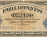 BANK OF PHILIPPINES 1 PESO 1944 Victory Series 66 Cir. #  126 - $12.86