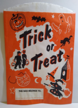 Rare Large 11&quot; Halloween Trick Or Treat Paper Candy Loot Bag Clever Idea... - £19.05 GBP