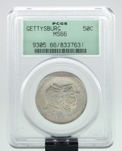 1936 Gettysburg 50C Commemorative Half Dollar Graded By PCGS As MS-66 Ol... - $31,921.37 MXN