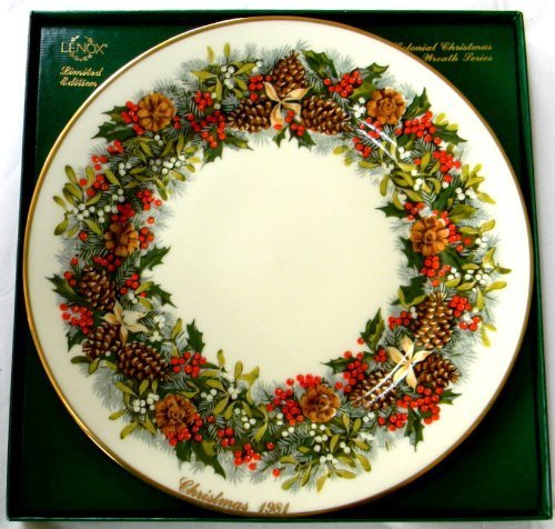 Lenox 1981 Colonial Christmas Wreath Plate Virginia the 1st Colony - $62.25