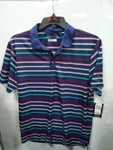 NWT Mens Striped PGA Tour Polo Style Golf Shirt  Size L 040 Box A Mh - £12.87 GBP