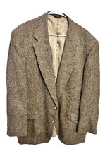 Vtg Austin Reed Wool Tweed Blazer Jacket Elbow Patch Mens 46R Suede Buttons - $78.00
