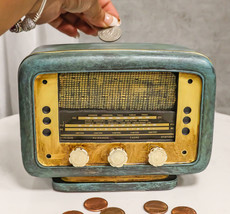 Novelty Vintage Retro Blue Antique Radio Player Money Coin Savings Piggy... - $28.99