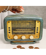 Novelty Vintage Retro Blue Antique Radio Player Money Coin Savings Piggy... - $39.78 CAD