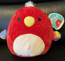 NEW W/TAGS Kellytoy SQUISHMALLOWS 7.5” PACO THE RED PARROT Plush 2019 - £19.26 GBP