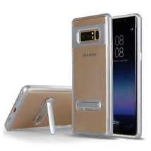 For Samsung Galaxy S8 Plus Transparent Bumper Case w/ Kick Stand SILVER - £4.63 GBP