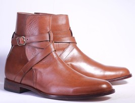 New Handmade Men&#39;s Brown Leather Jodhpur Ankle Boots, Men Fashion Designer Boots - £126.86 GBP