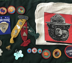 Lot Of Odds &amp; Ends, Junk Drawer, Collector’s Pins, Badges, Tags, SmokyBear - £8.32 GBP
