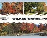 Multi Vue Drapeau Voeux De Wilkes-Barre Pa Unp Chrome Carte Postale P2 - $3.02