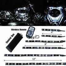 OCTANE LIGHTING 6Pc White Led Motorcycle Chopper Frame Glow Lights Flexible Neon - £20.05 GBP