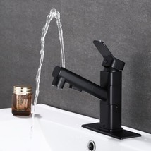 Bathroom Sink Faucet With Pull Out Sprayer For Sink 1 Hole,Three, Mattle... - £64.50 GBP