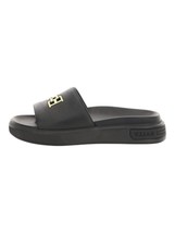 Bally Men&#39;s Jaxons 6300152 Leather Sandals Black Bovine Grained - $169.00
