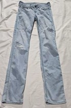 HOLLISTER Womens Jeans Size Size 5R Distressed Denim Blue  Straight Leg - £8.46 GBP