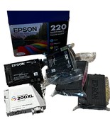 Cyan Magenta Yellow &amp; Black Epson 220 OEM Ink Cartridges - £22.93 GBP