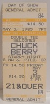 CHUCK BERRY - VINTAGE 1985 UNUSED WHOLE CONCERT TICKET PORTLAND, OREGON - £12.58 GBP