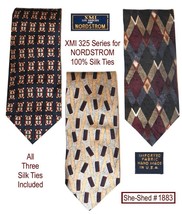 Lot of 3 Silk Ties XMI 325 Series for Nordstrom 100% Silk Ties - £14.90 GBP