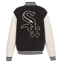 MLB Chicago White Sox Reversible Fleece Jacket PVC Sleeves Embroidered  Logos JH - £111.64 GBP