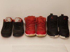 Lot Of 3 Pairs Kids Air Jordan Basketball Shoes Size 3y Retro Black Jumpman Red - £55.94 GBP