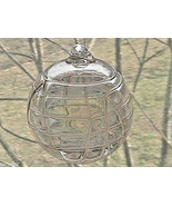 Hanging Glass Ball 4&quot; Peachy Pink Glass with Geometric Lines (1) HGB29 A... - €13,15 EUR