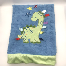 Lollypop Taggies Dinosaur Baby Blanket Sensory Ribbons - £19.90 GBP