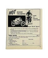 Vtg 1959 Triumph Motorcycle Johnson Motors Pasadena Magazine Equipment P... - $8.55