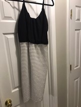 Sequin Heart Black And white Striped Womens Dress Size Small - $35.00