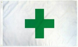 Medical Marijuana Green Cross Weed Leaf Cannabis Peace Flag 3X5 Rough Tex 100D - £12.98 GBP