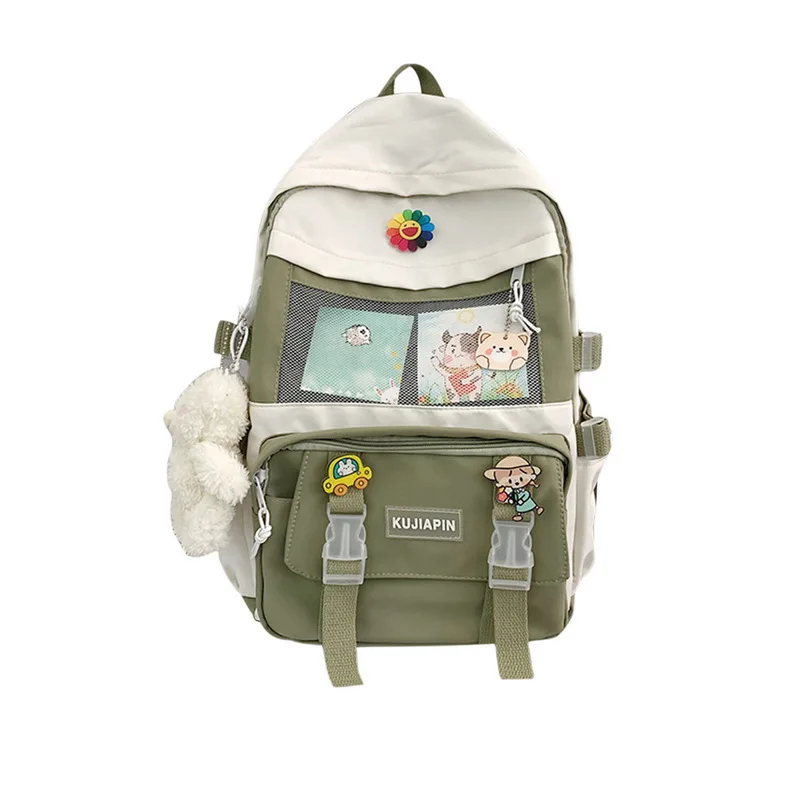 Fashion Waterproof Women Canvas Backpack For Teenager Girl Kawaii Bookbag Laptop - £86.54 GBP