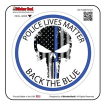 Police Lives Matter Back the Blue Round(5&quot; color: FULL) Printed Vinyl St... - $4.99